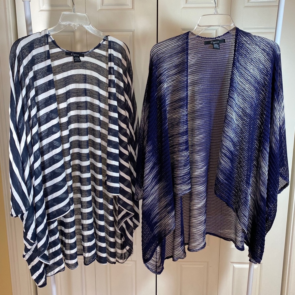 Cejon cover ups shrugs cardigan and a white tank